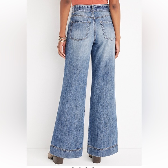 NWT Maurices Wide Leg Nonstretch High Rise Jean size 14 long - Picture 6 of 6